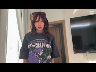 skinny asian cutie with a flat stomach takes a rough dick ride